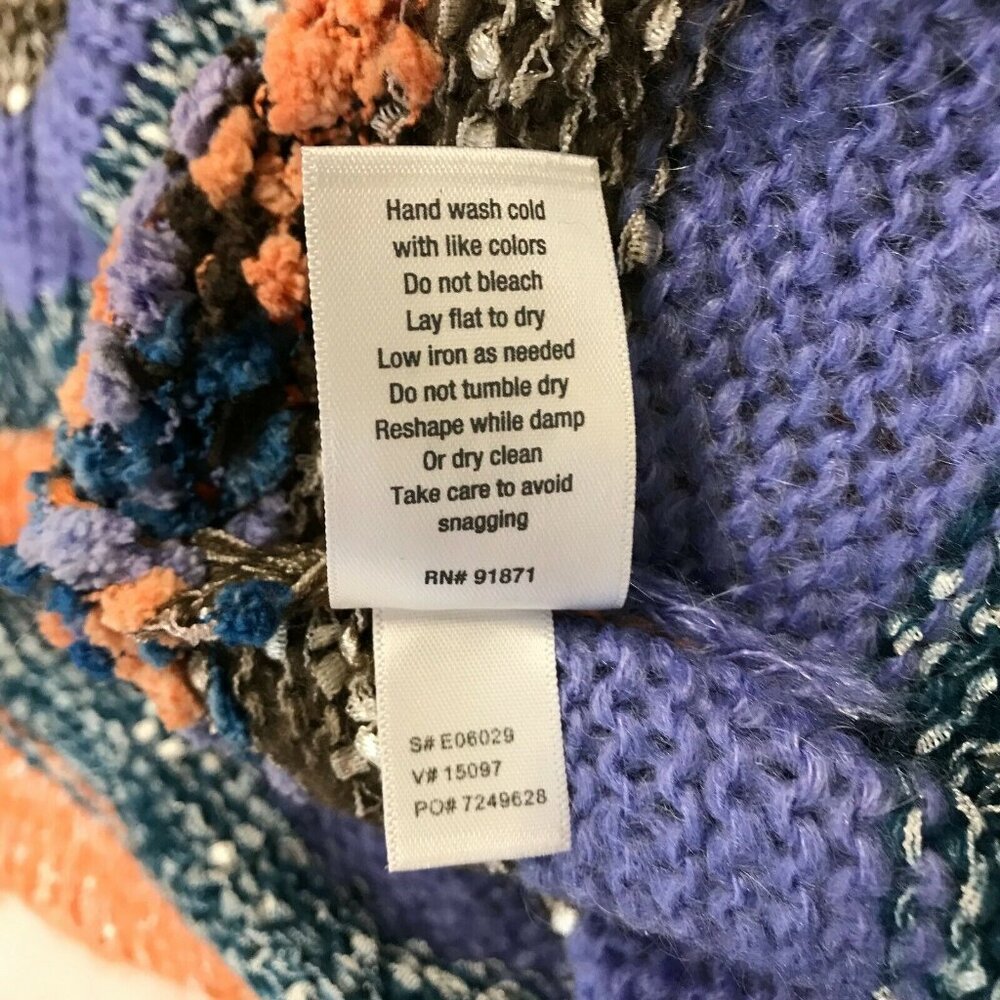 Sahalie Womens Long Sleeve Round Neck Blue Pullover Knitted Sweater Size L - Picture 7 of 7